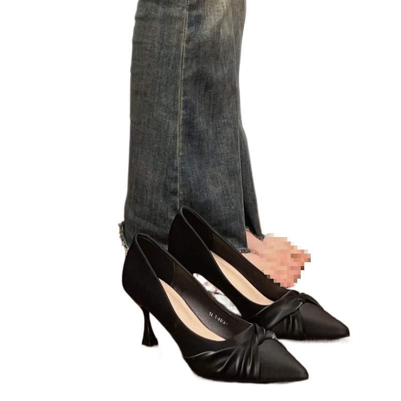 French Evening Style Commuter High Heels New Soft Leather Pointed Toe Shallow Mouth Work Shoes That Are Not Tiring And Do Not Irritate The Feet - Image 5